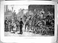 Antique Old Print 1889 Law Order Street Scene Policeman London Busy Crossing