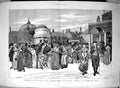 Old Print 1883 Brighton Pavilion Steyne Promenade Holiday Resort England 19th