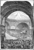 Antique Old Print Damaged 1862 Opening International Exhibition Orchestra 19th