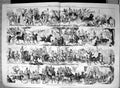 Antique Old Print Damaged 1845 Epsom Horse Racing Transport Spectators Sport