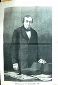 Original Old Antique Print Large Rare 1881 Portrait Earl Beaconsfield Gardner