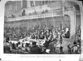 Antique Old Print Large Rare 1854 Ministerial Side House Commons Parliament