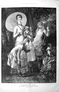 Old *6130 Large Rare 1881 Princess Wales Daughters Sandringham Garden