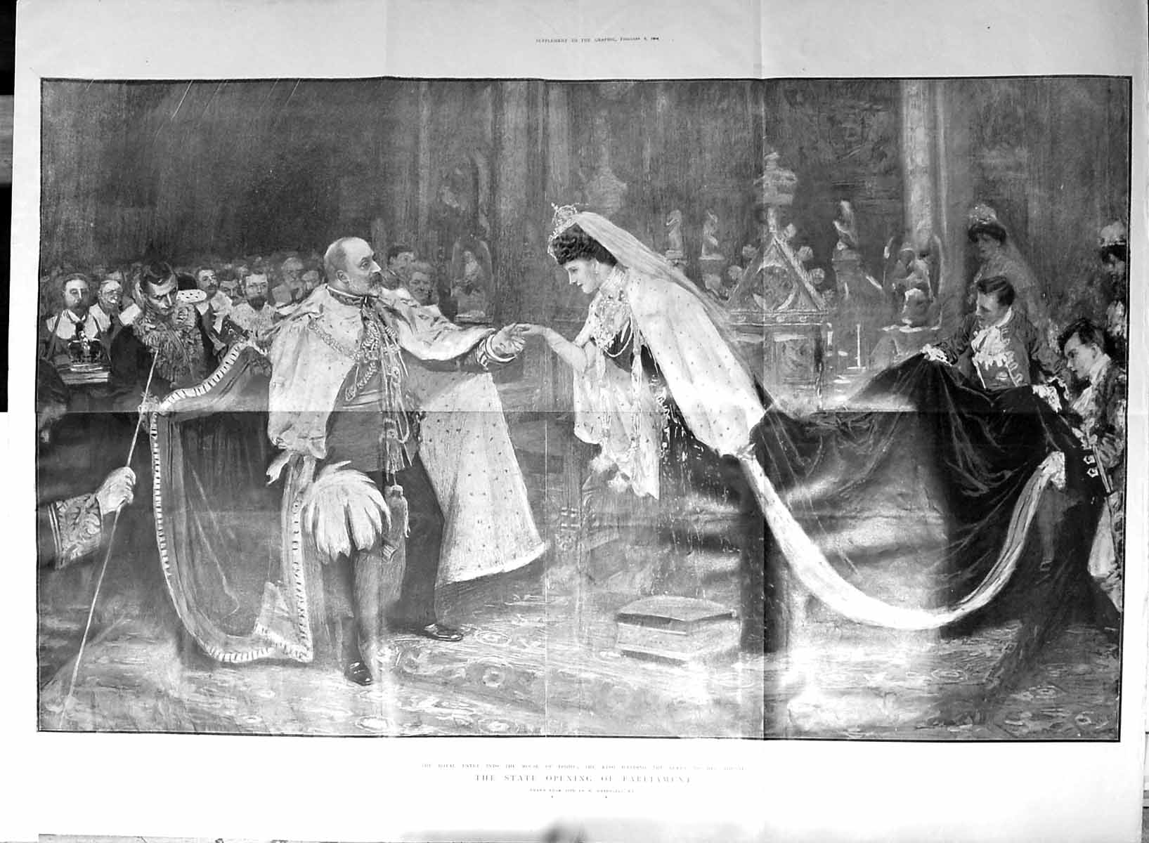 Old Large Rare 1904 State Opening Parliament House Lords Queen Throne 20th