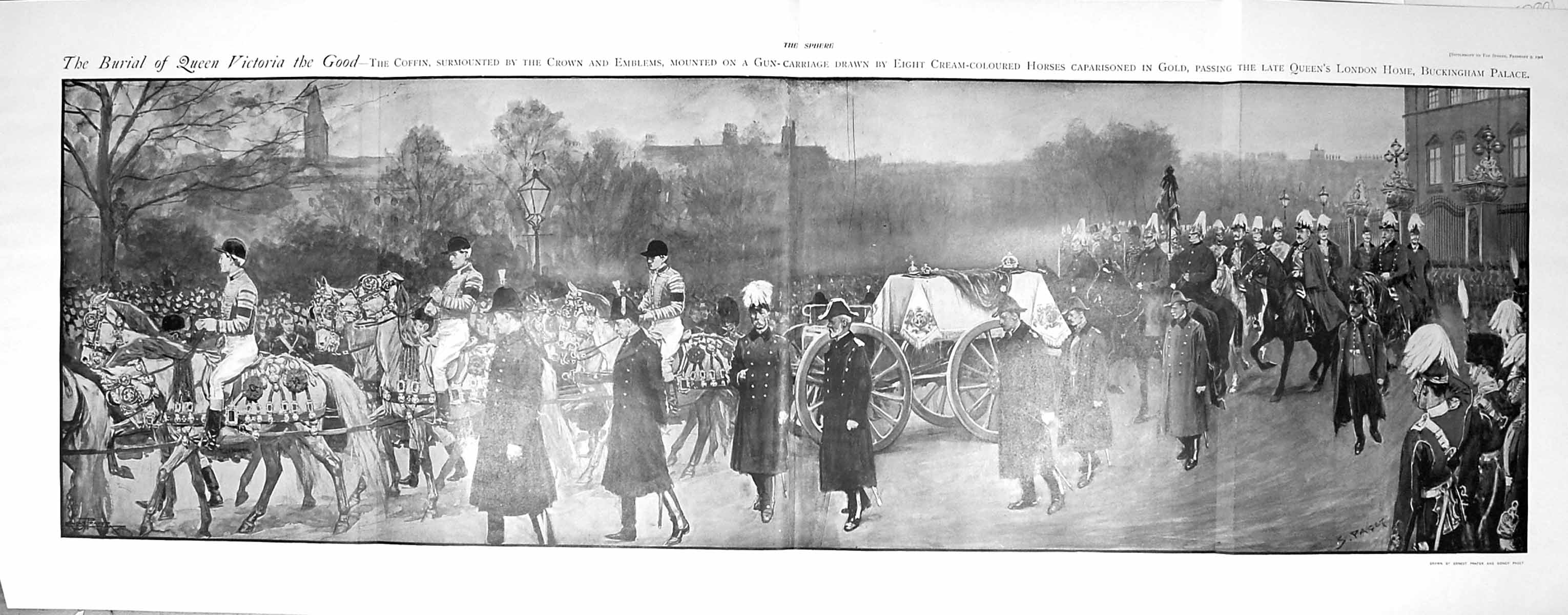 Old Large Rare 1901 Burial Queen Victoria Buckingham Palace Coffin Em Victorian