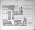 Original Old Antique Print Large Rare Architecture Designs Decorating Figures