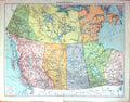 Old Print Large Rare Map West Canada Alberta Mackenzie Manitoba Columbia