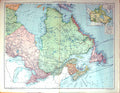 Antique Print Large Rare Map East Canada Newfoundland Ottawa Quebec Ontario