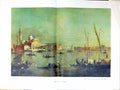 Old Print Large View San Giorgio Maggiore Italy Canal Boats Architecture