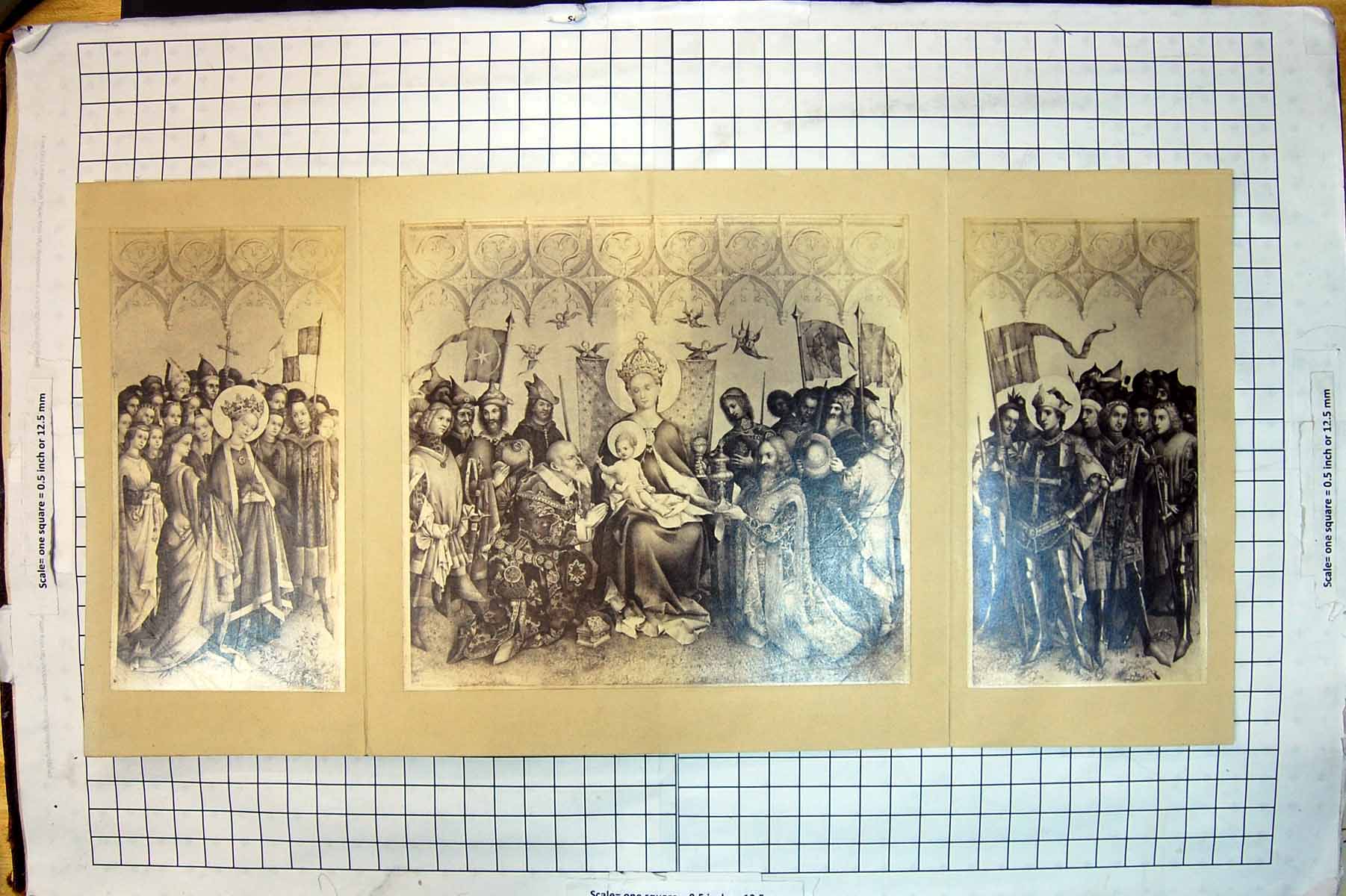 Original Old Antique Print Queen Crown Royal Family Celebration