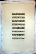 Original Old Antique Print Decoration Patern Shapes Quenerdo 1780 18th Century