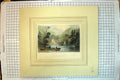 Old Antique Print Lake Farm Frontier Mountains Houses Boats Colour 1841 19th