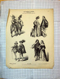 Old Antique Print German Fashion Dresses Costumes Ladies Men Bogen Mukden