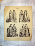 Antique Print German Fashion Costumes Florenz Benebig Siena Ladies Dresses