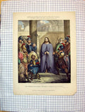 Antique Old Print Colour Roman Siers Mocking Jesus Christ As A King Religion