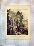 Old Antique Print Religion Jesus Christ Triumphal Entry Jerusalem Colour