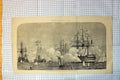 Old Print 1858 Grand Salute Majesty Queen French Ships Cherbourg Harbour 19th