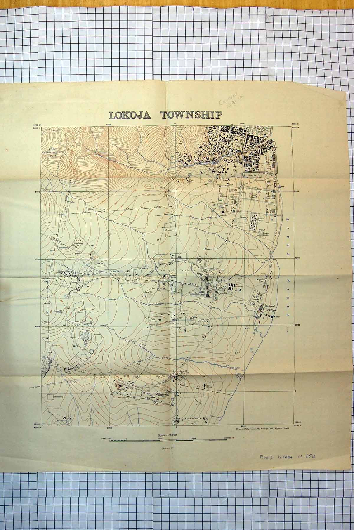 Antique Print Damaged Street Pland Lokoja Townshipo Central Nigeria Africa