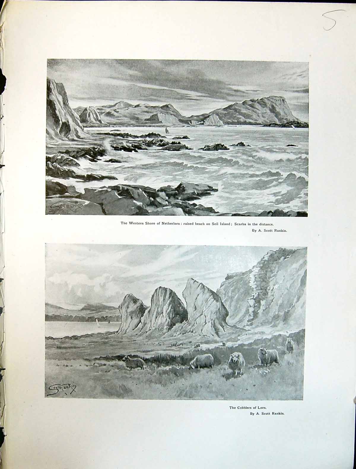 Old Art Journal 1908 Cobblers Lorn Sheep Shore Netherlorn Beach Seil 20th