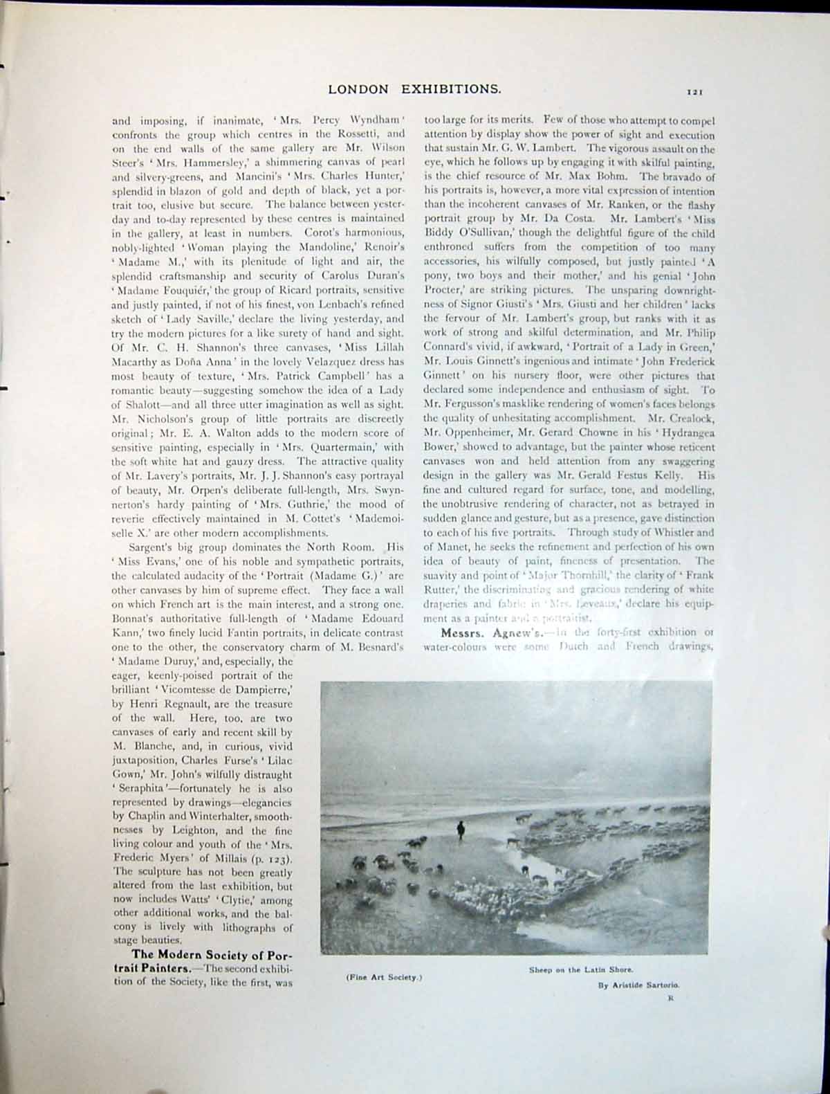 Old Art Journal 1908 Sheep Latin Shore Sartorio Sleaford Doone Valley 20th