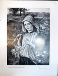 Old Art Journal 1908 Portrait Beautiful Young Girl Flowers May Lidder 20th