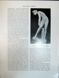 Old Art Journal 1908 Diana Wounded Sculpture Statue Cecil Rhodes Merm 20th