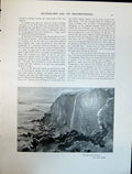 Old Print Art Journal 1908 Waterfall Scarba Cliffs Sea Scene Scott Rankin 20th