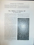 Old Art Journal 1908 Carpet Making Millar Humphries Templeton Southwe 20th