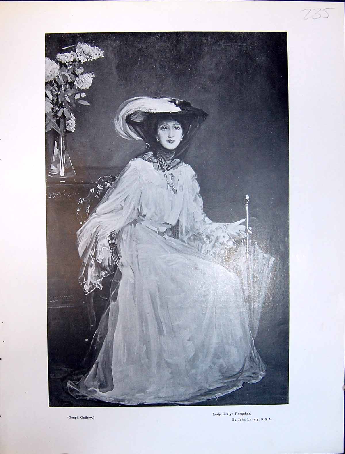 Old Art Journal 1908 Portrait Lady Evelyn Farquhar Moorish Harem John 20th