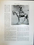 Old Print Art Journal 1908 Bronze Sculpture Man Horse Scout Reyns-Stephe 20th
