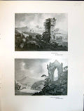 Antique Print Art Journal 1908 Tower Ruin Landscape William Gilpin Bridge M