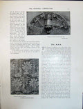 Old Art Journal 1908 Design Wrought Iron Grille Lamp Tapestry Hanging 20th