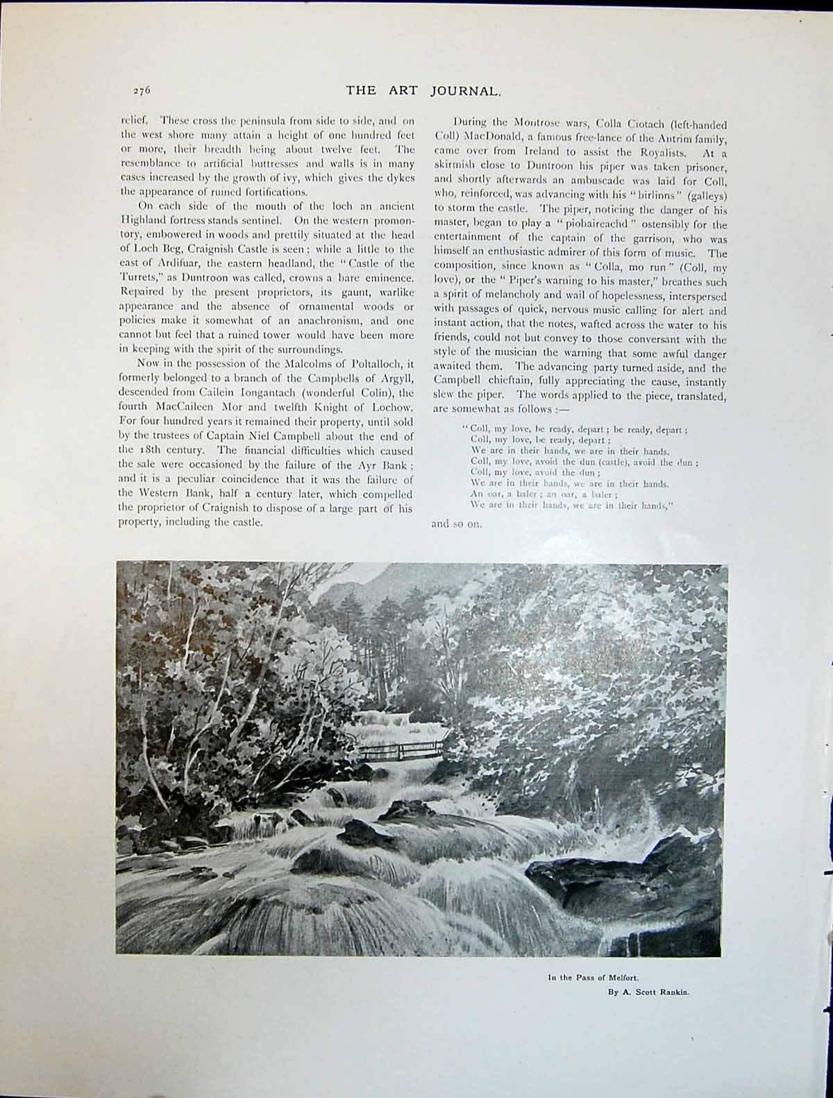 Antique Print River Pass Melfort Countryside Scott Rankin Art Journal 1908 20th