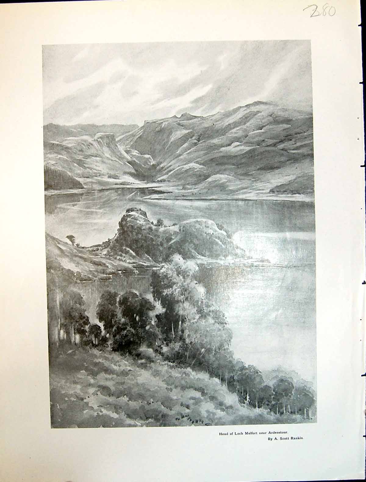 Old Art Journal 1908 View Head Loch Melfort Ardenstour Mountains Lake 20th