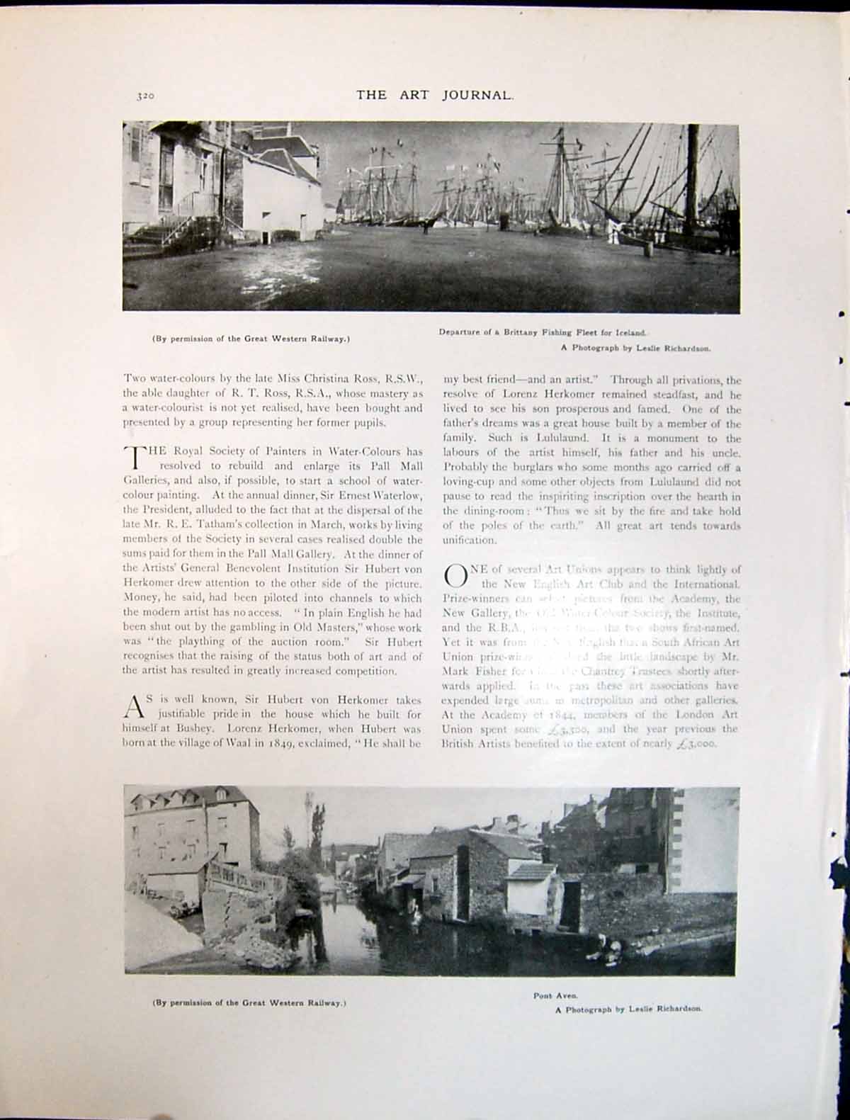 Old Art Journal 1908 Brittany Fishing Ships Fleet Iceland Pont Aven A 20th