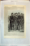 Antique Old Print Sappers Miners French Army Men Weapons Implements Uniform