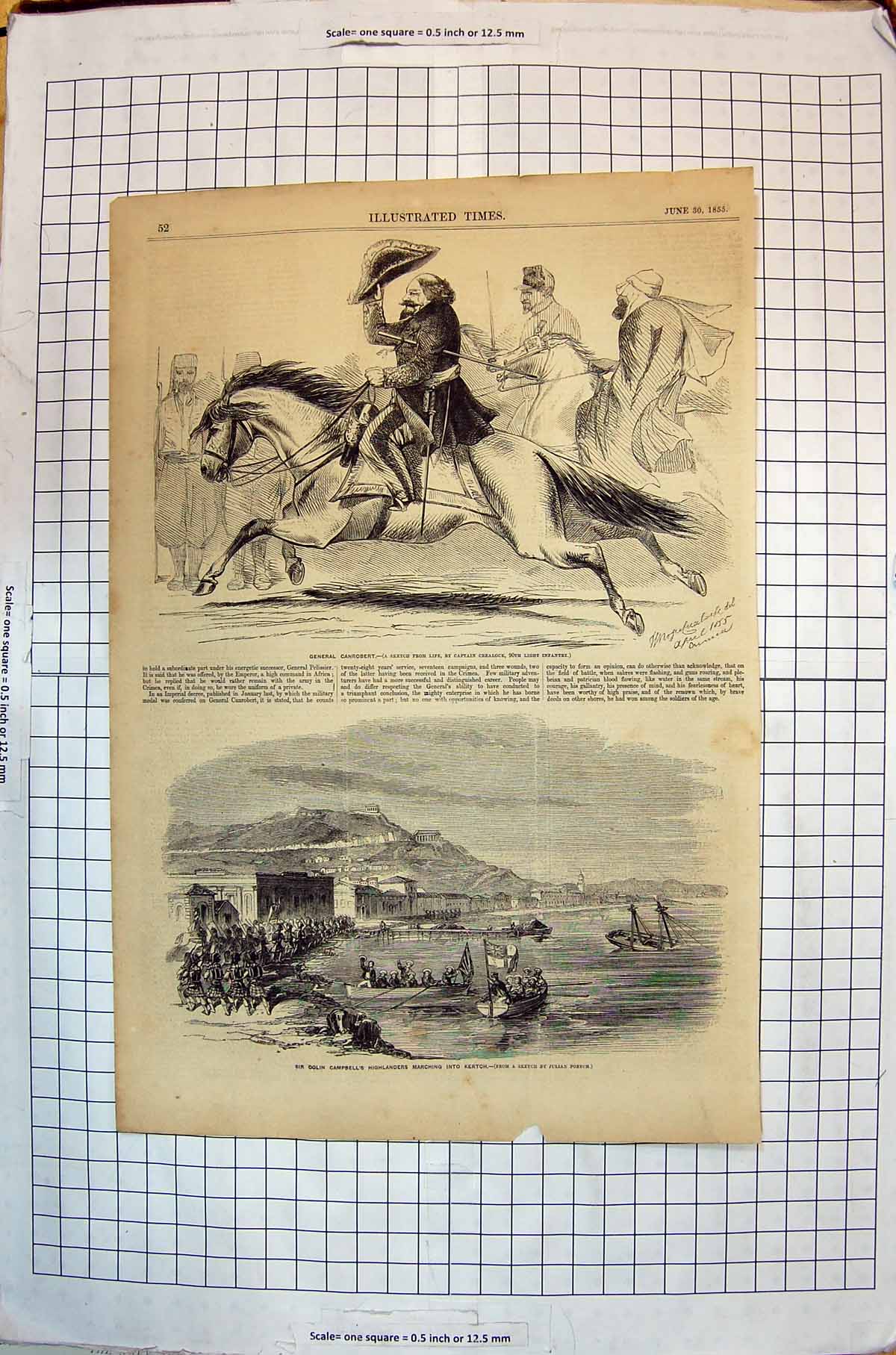 Old General Canrobert 1855 Colin Campbell Highlanders Marching Kertch Victorian