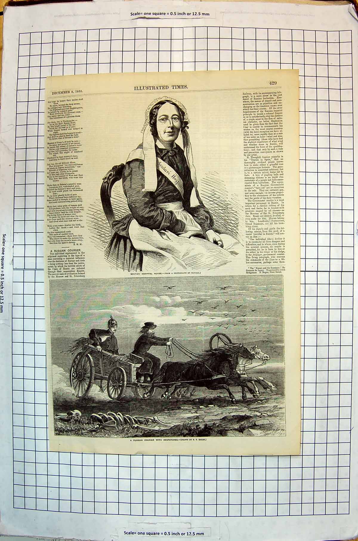 Old 1855 Scutari Hospital Nurse Russian Courier Despatches Horse Dolb Victorian