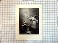 Original Old Antique Print Scene Man Women Bird Anunciation Rogers Murillo
