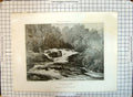 Original Old Antique Print Devonshire Stream River Art Journal Lee London