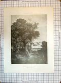 Original Old Antique Print Trees Skirts Forest John Crome Man Dog