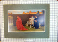 Antique Old Print Colour Clouds Gather Setting Sun Men Church Seymour Lucas