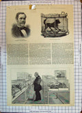 Antique Print 1884 Louis Pasteur Pressor Ecole Normale Laboratory Dog Cage 19th
