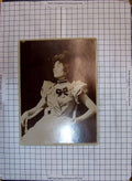 Original Old Antique Print Photograph Beautiful Woman Sitting Chair Victorian