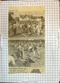 Antique Old Print 1975 Children Sport Horstead King Edward Thacker Townsend