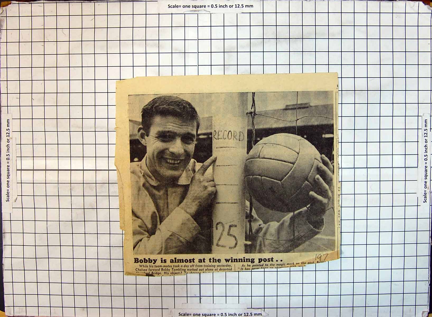 Old Print Chelsea Football Bobby Tambling Car Crash American Art Arfons 20th