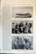 Antique Print Navy Relief Force China Terrible Refugees Shan-Tung Guns 1900