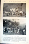 Antique Old Print Christmas Burmah Newspapers Outdoors Hills Relaxing 1896 19th