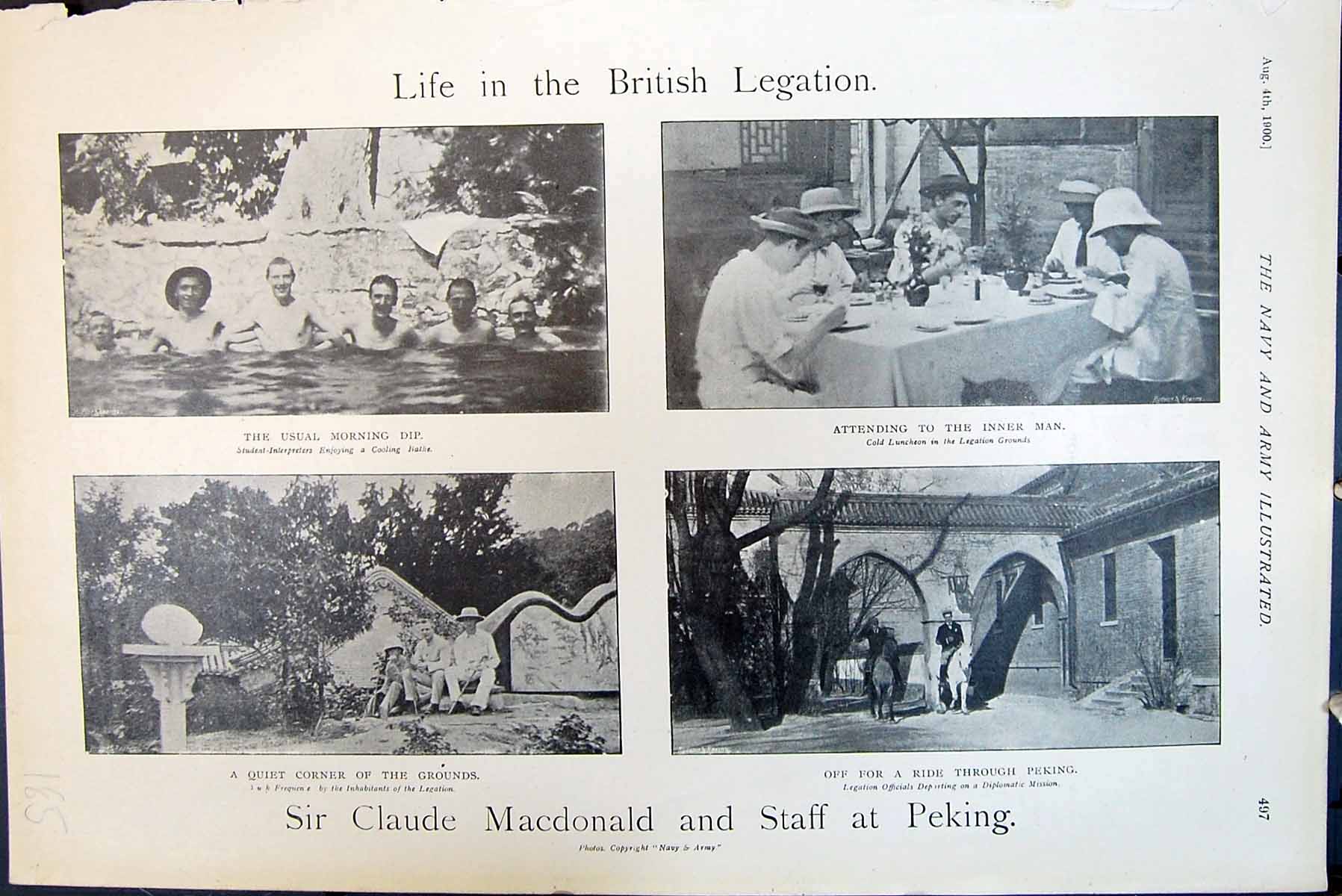 Old Life British Legation Morning Dip Luncheon Diplomatic Mission 1900 20th