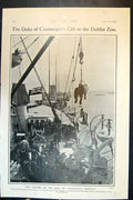 Antique Print Landing Duke Connaught'S Elephant Gift Dublin Zoo Renown 1903